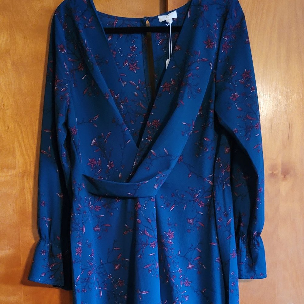 Dark Teal Dress with purple flowers